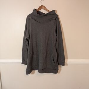 Latched Mama Charcoal Gray Harbor Snap Babywearing nursing Maternity Sweatshirt